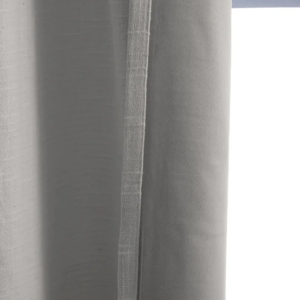 NWT QUINCE Set Of 2 48x84 Cotton Slub Room Darkening Curtains Cloud 6510 - Picture 6 of 12